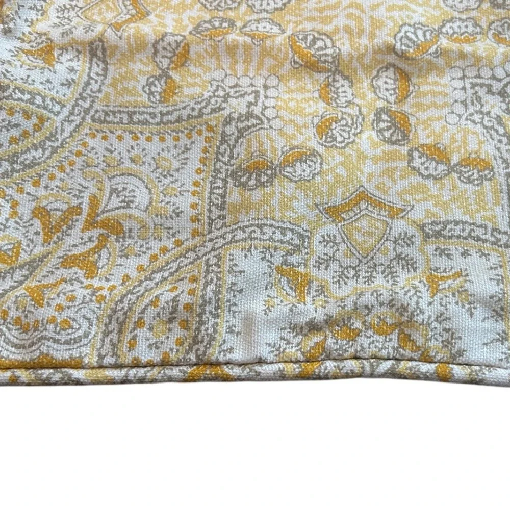 Tommy Hilfiger Yellow Paisley Cotton Throw Pillow Covers Set of 2 Square 18x18